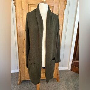 RDI Olive Green Women's Open Front Sweater Sz Small Cozy & Soft